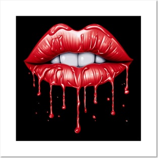 Red Lips Funny Kiss Posters and Art